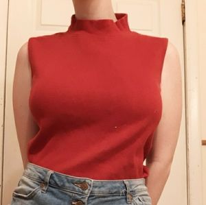Short turtlenecked tank  top